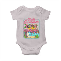 Summer Flamingo Pink Baby Onesie Tropical Palm Tree Beach Vacation