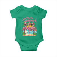Summer Flamingo Pink Baby Onesie Tropical Palm Tree Beach Vacation