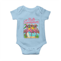 Summer Flamingo Pink Baby Onesie Tropical Palm Tree Beach Vacation