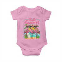 Summer Flamingo Pink Baby Onesie Tropical Palm Tree Beach Vacation