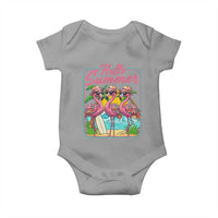 Summer Flamingo Pink Baby Onesie Tropical Palm Tree Beach Vacation