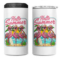Summer Flamingo Pink 4 in 1 Can Cooler Tumbler Tropical Palm Tree Beach Vacation