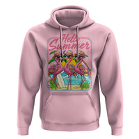 Summer Flamingo Pink Hoodie Tropical Palm Tree Beach Vacation