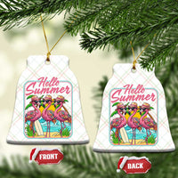 Summer Flamingo Pink Ceramic Ornament Tropical Palm Tree Beach Vacation