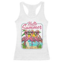 Summer Flamingo Pink Racerback Tank Top Tropical Palm Tree Beach Vacation