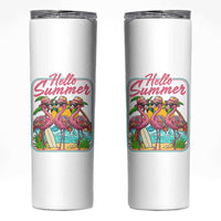 Summer Flamingo Pink Skinny Tumbler Tropical Palm Tree Beach Vacation