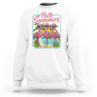 Summer Flamingo Pink Sweatshirt Tropical Palm Tree Beach Vacation