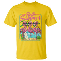 Summer Flamingo Pink T Shirt Tropical Palm Tree Beach Vacation
