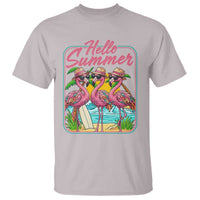 Summer Flamingo Pink T Shirt Tropical Palm Tree Beach Vacation