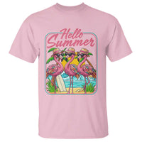 Summer Flamingo Pink T Shirt Tropical Palm Tree Beach Vacation
