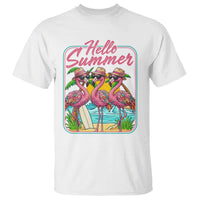 Summer Flamingo Pink T Shirt Tropical Palm Tree Beach Vacation