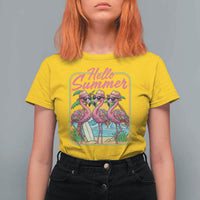 Summer Flamingo Pink T Shirt For Women Tropical Palm Tree Beach Vacation