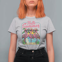 Summer Flamingo Pink T Shirt For Women Tropical Palm Tree Beach Vacation