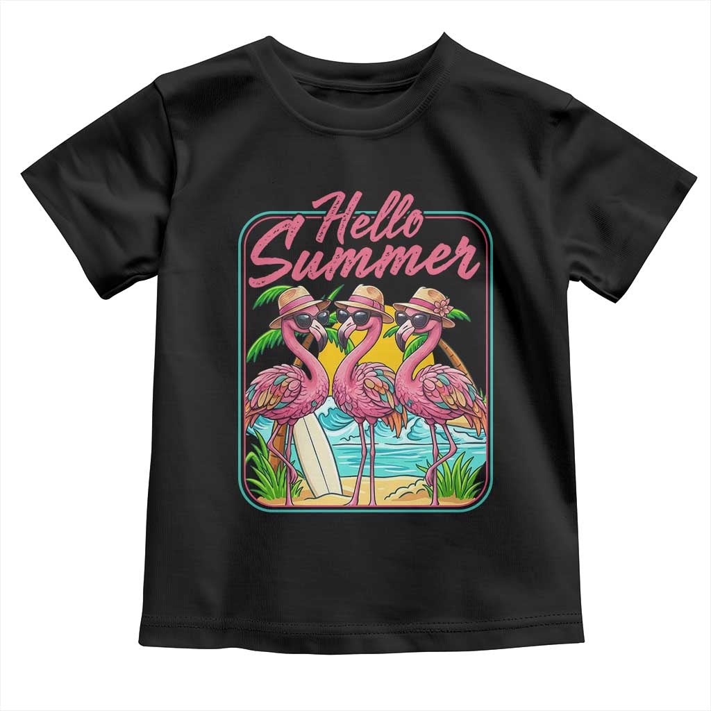 Summer Flamingo Pink Toddler T Shirt Tropical Palm Tree Beach Vacation