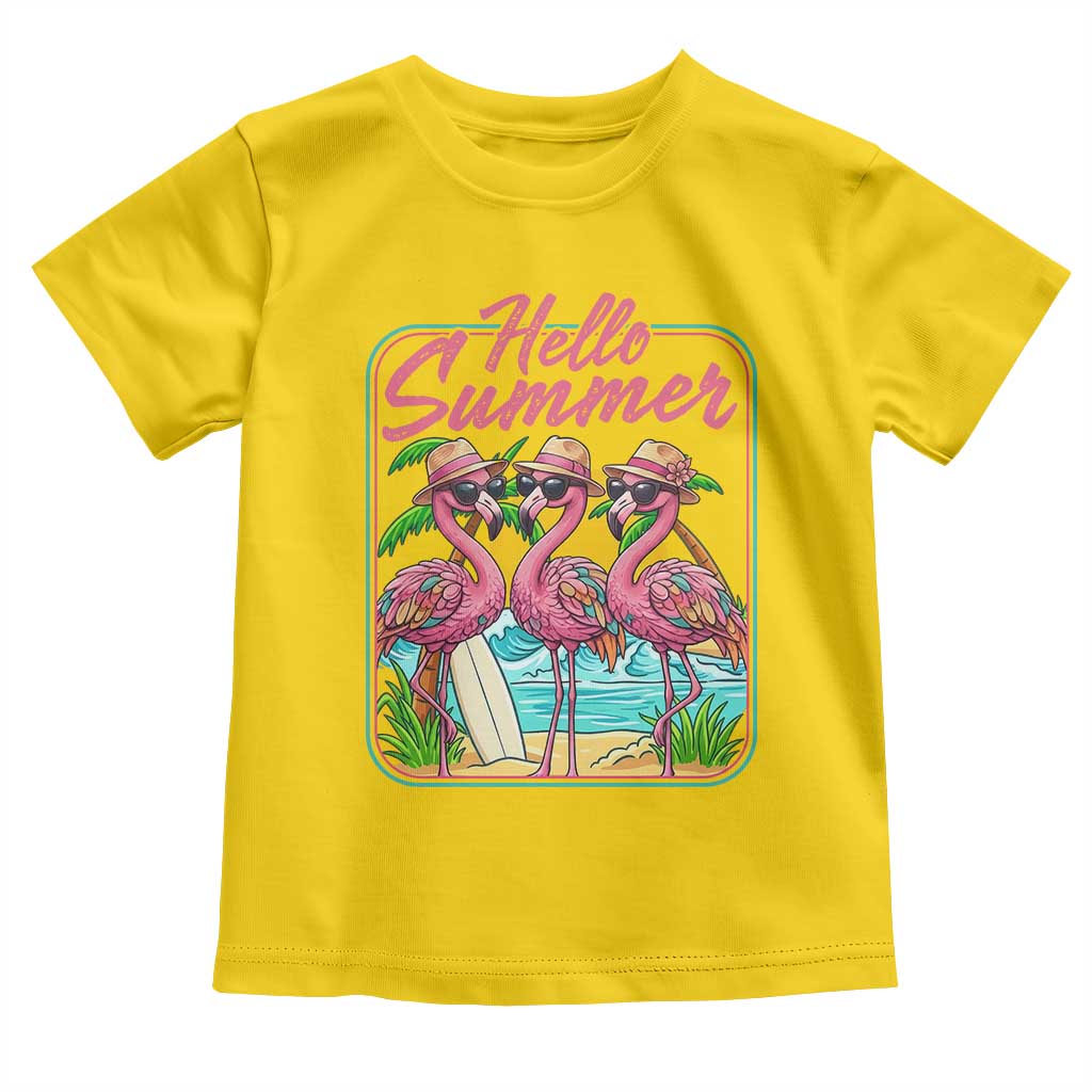 Summer Flamingo Pink Toddler T Shirt Tropical Palm Tree Beach Vacation