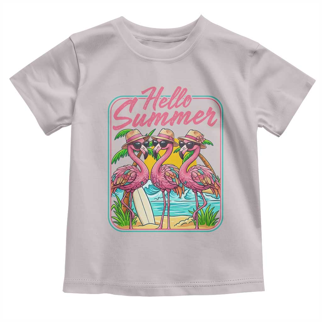 Summer Flamingo Pink Toddler T Shirt Tropical Palm Tree Beach Vacation