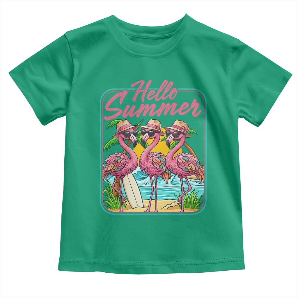 Summer Flamingo Pink Toddler T Shirt Tropical Palm Tree Beach Vacation