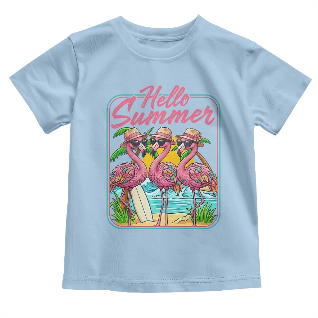 Summer Flamingo Pink Toddler T Shirt Tropical Palm Tree Beach Vacation