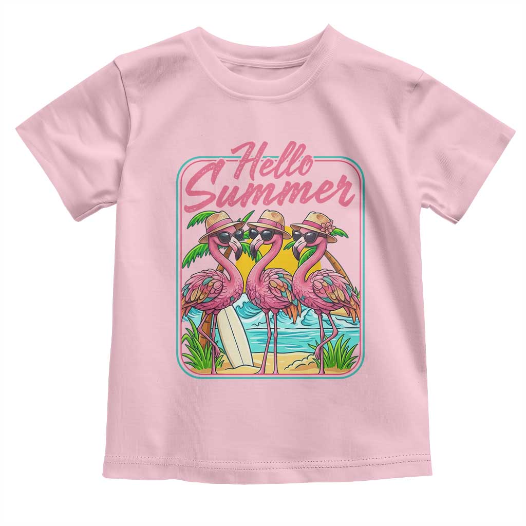 Summer Flamingo Pink Toddler T Shirt Tropical Palm Tree Beach Vacation