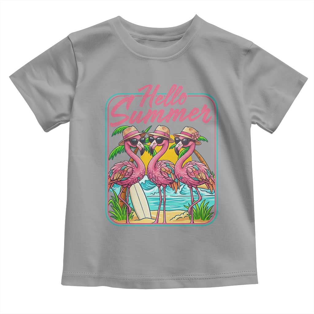 Summer Flamingo Pink Toddler T Shirt Tropical Palm Tree Beach Vacation