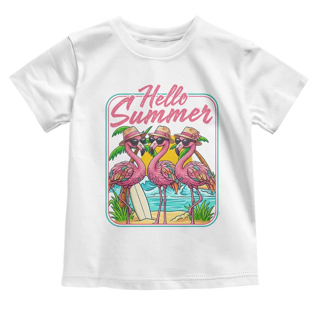 Summer Flamingo Pink Toddler T Shirt Tropical Palm Tree Beach Vacation