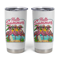 Summer Flamingo Pink Tumbler Cup Tropical Palm Tree Beach Vacation