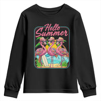 Summer Flamingo Pink Youth Sweatshirt Tropical Palm Tree Beach Vacation