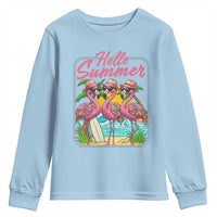 Summer Flamingo Pink Youth Sweatshirt Tropical Palm Tree Beach Vacation