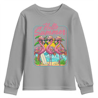 Summer Flamingo Pink Youth Sweatshirt Tropical Palm Tree Beach Vacation