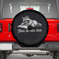 Feral But Well Read Spare Tire Cover Funny Raccoon Reading Book Lover