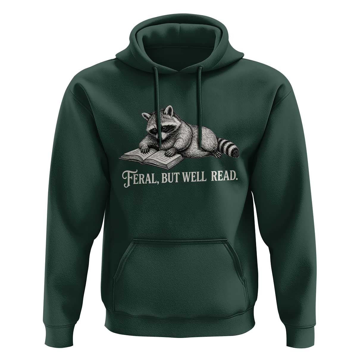 Feral But Well Read Hoodie Funny Raccoon Reading Book Lover