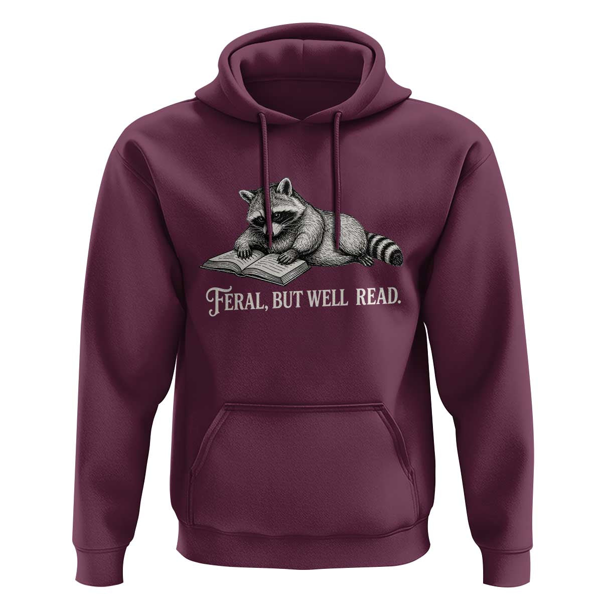 Feral But Well Read Hoodie Funny Raccoon Reading Book Lover