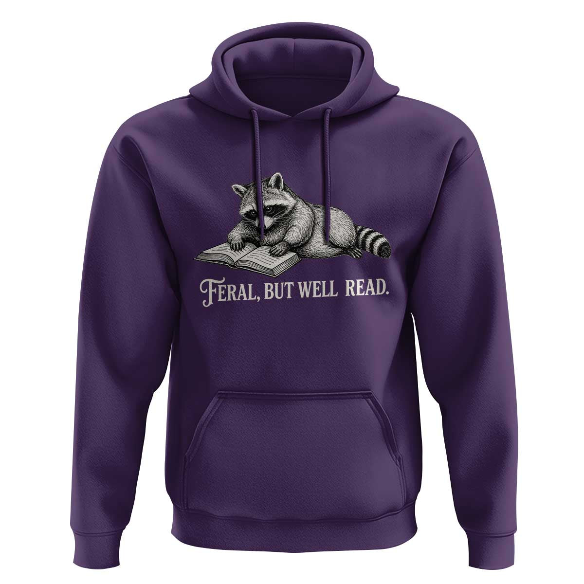 Feral But Well Read Hoodie Funny Raccoon Reading Book Lover