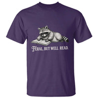 Feral But Well Read T Shirt Funny Raccoon Reading Book Lover
