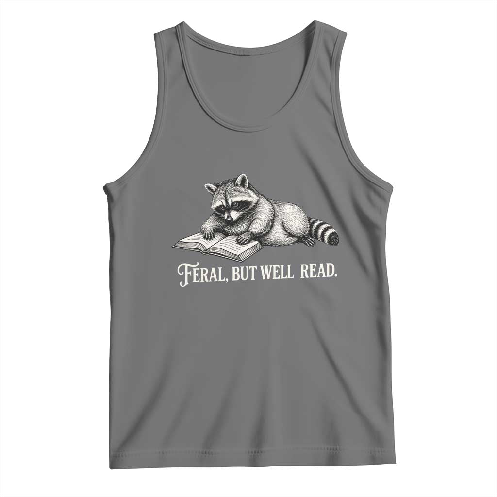 Feral But Well Read Tank Top Funny Raccoon Reading Book Lover