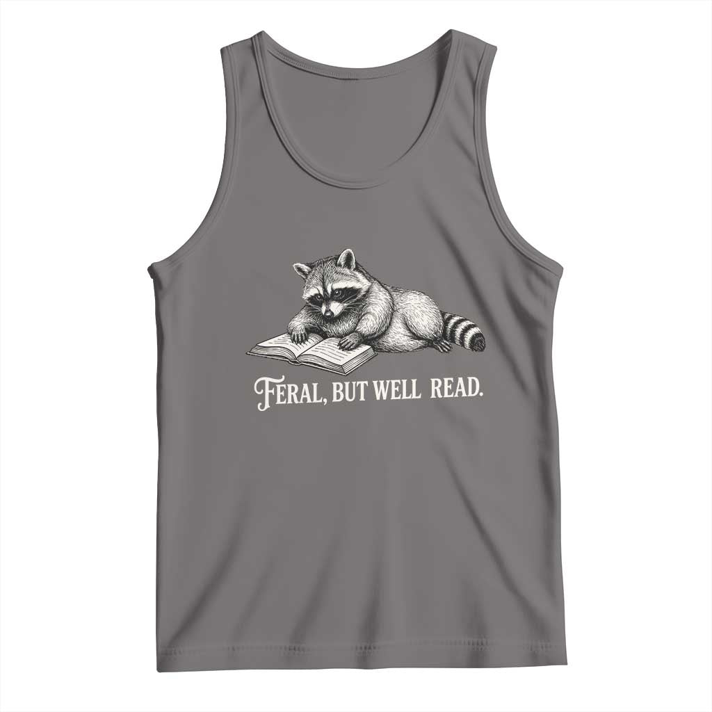 Feral But Well Read Tank Top Funny Raccoon Reading Book Lover