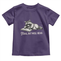 Feral But Well Read Toddler T Shirt Funny Raccoon Reading Book Lover