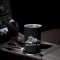 Feral But Well Read Tumbler Cup Funny Raccoon Reading Book Lover