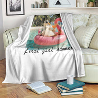 Feral Girl Summer Throw Blanket Silly Goose Summer Beach Meme