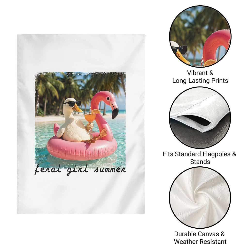 Feral Girl Summer Garden Flag Silly Goose Summer Beach Meme