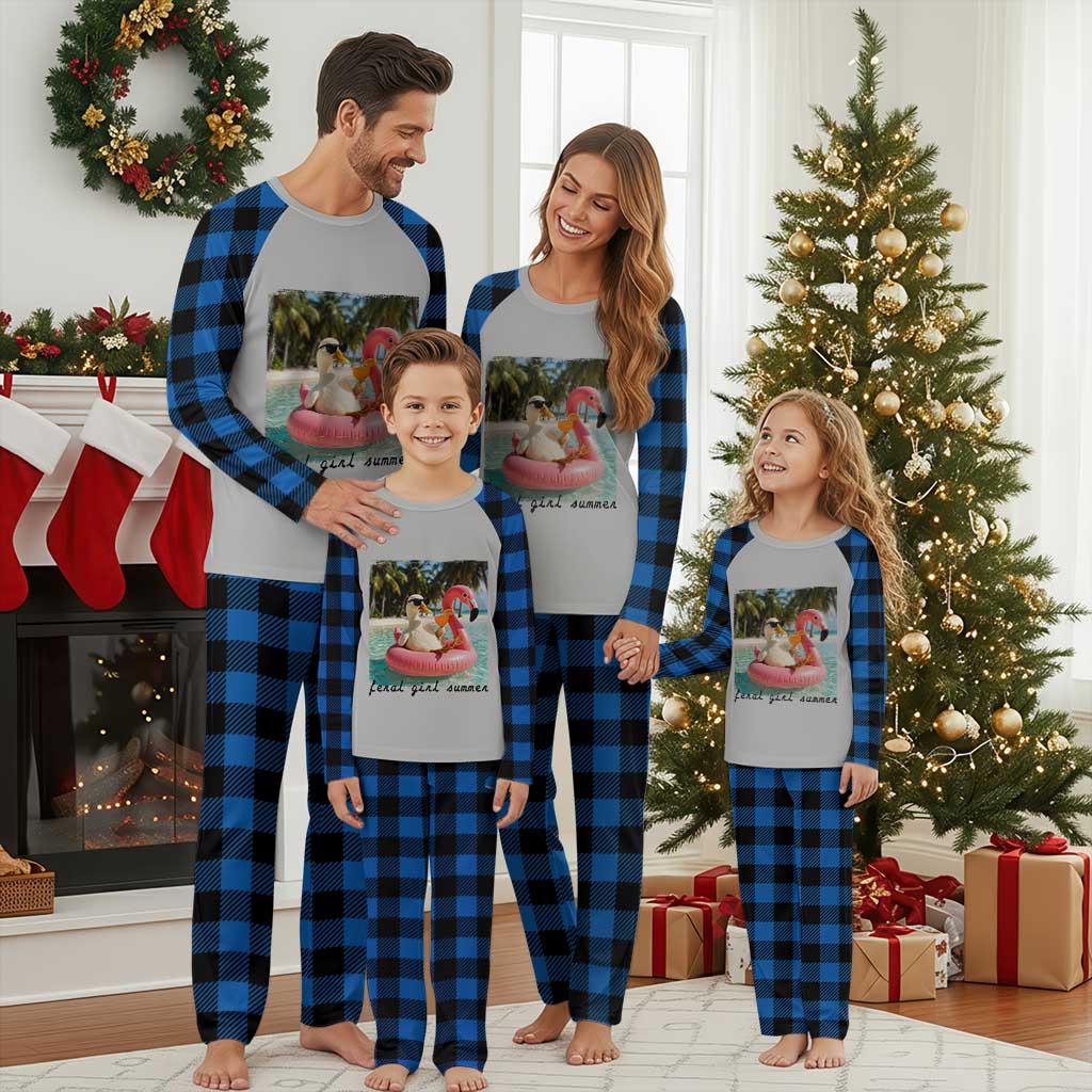 Feral Girl Summer Plaid Pajama Set Silly Goose Summer Beach Meme