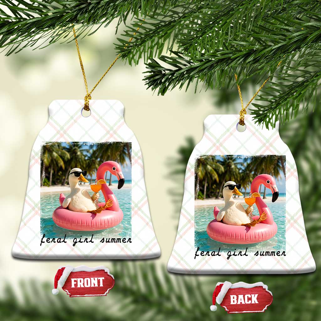 Feral Girl Summer Ceramic Ornament Silly Goose Summer Beach Meme
