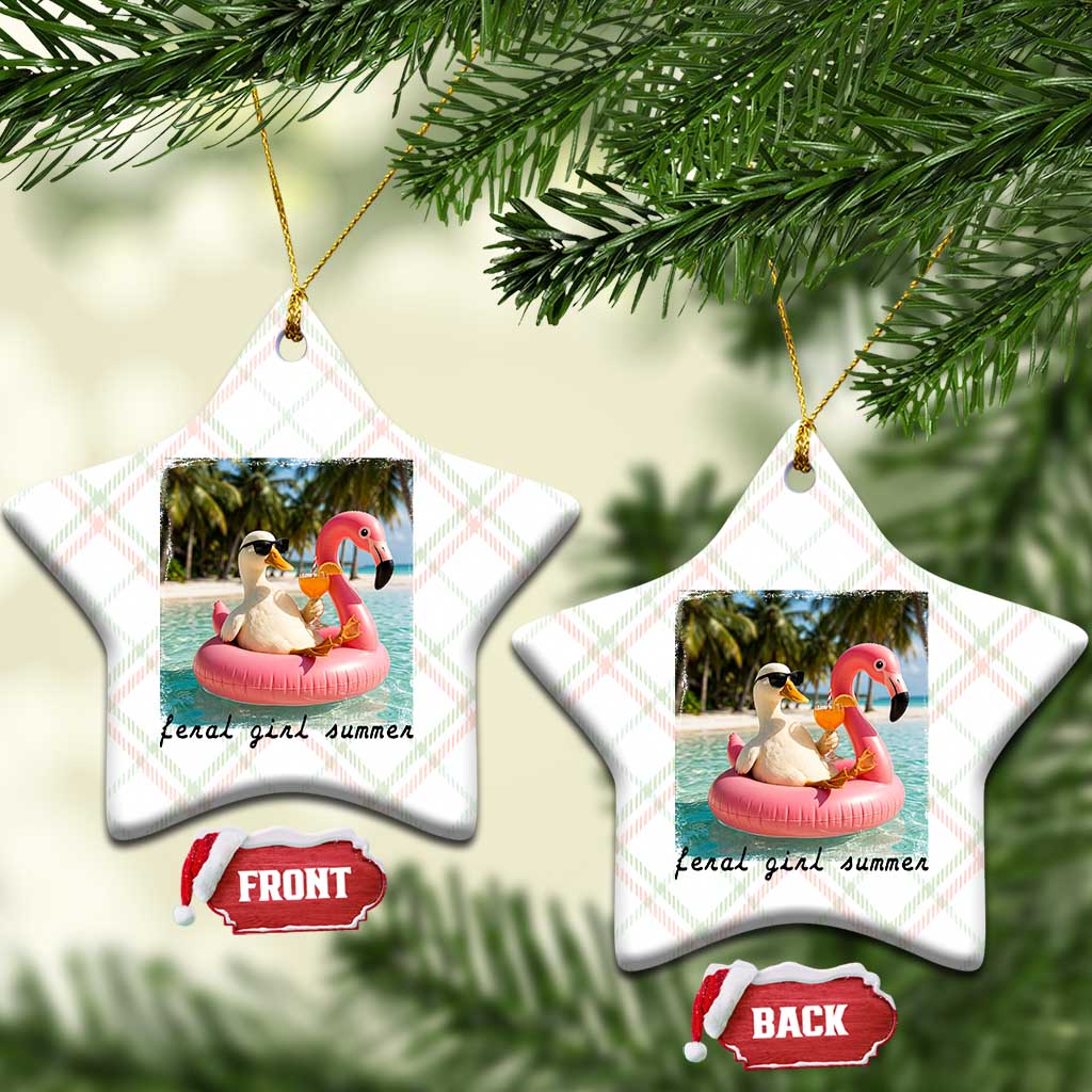 Feral Girl Summer Ceramic Ornament Silly Goose Summer Beach Meme