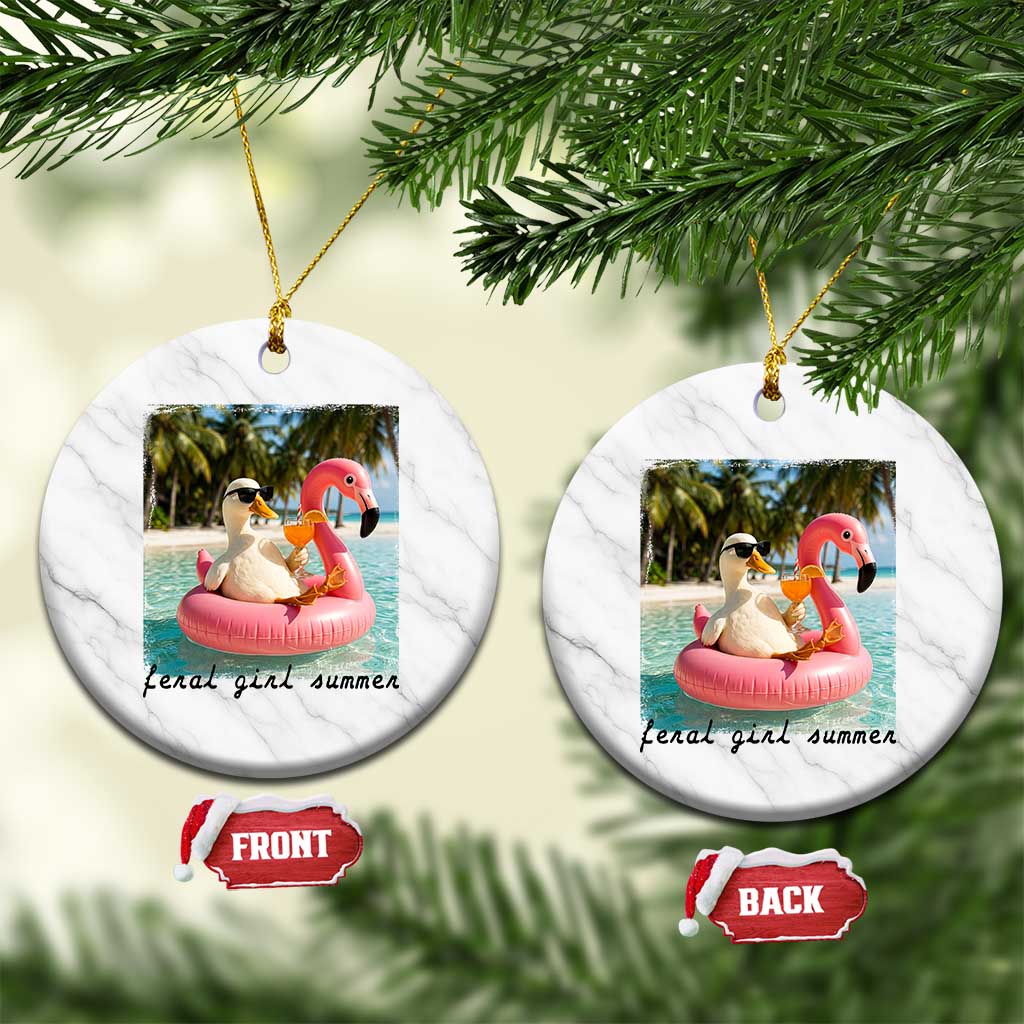 Feral Girl Summer Ceramic Ornament Silly Goose Summer Beach Meme