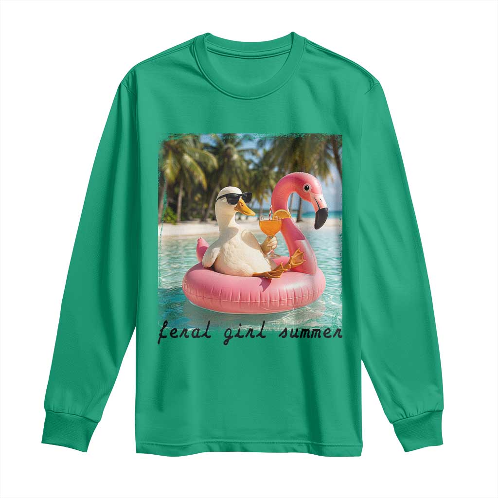 Feral Girl Summer Long Sleeve Shirt Silly Goose Summer Beach Meme