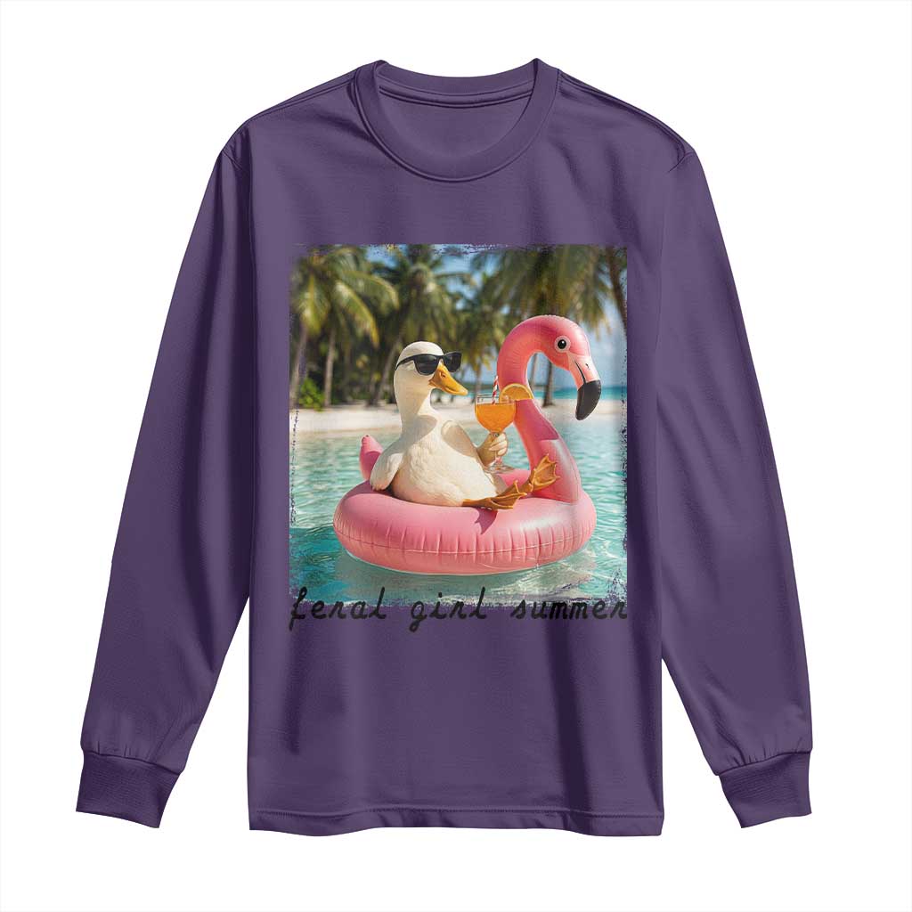 Feral Girl Summer Long Sleeve Shirt Silly Goose Summer Beach Meme
