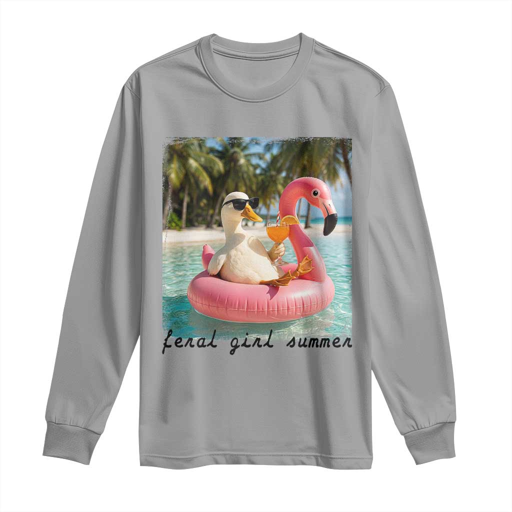 Feral Girl Summer Long Sleeve Shirt Silly Goose Summer Beach Meme