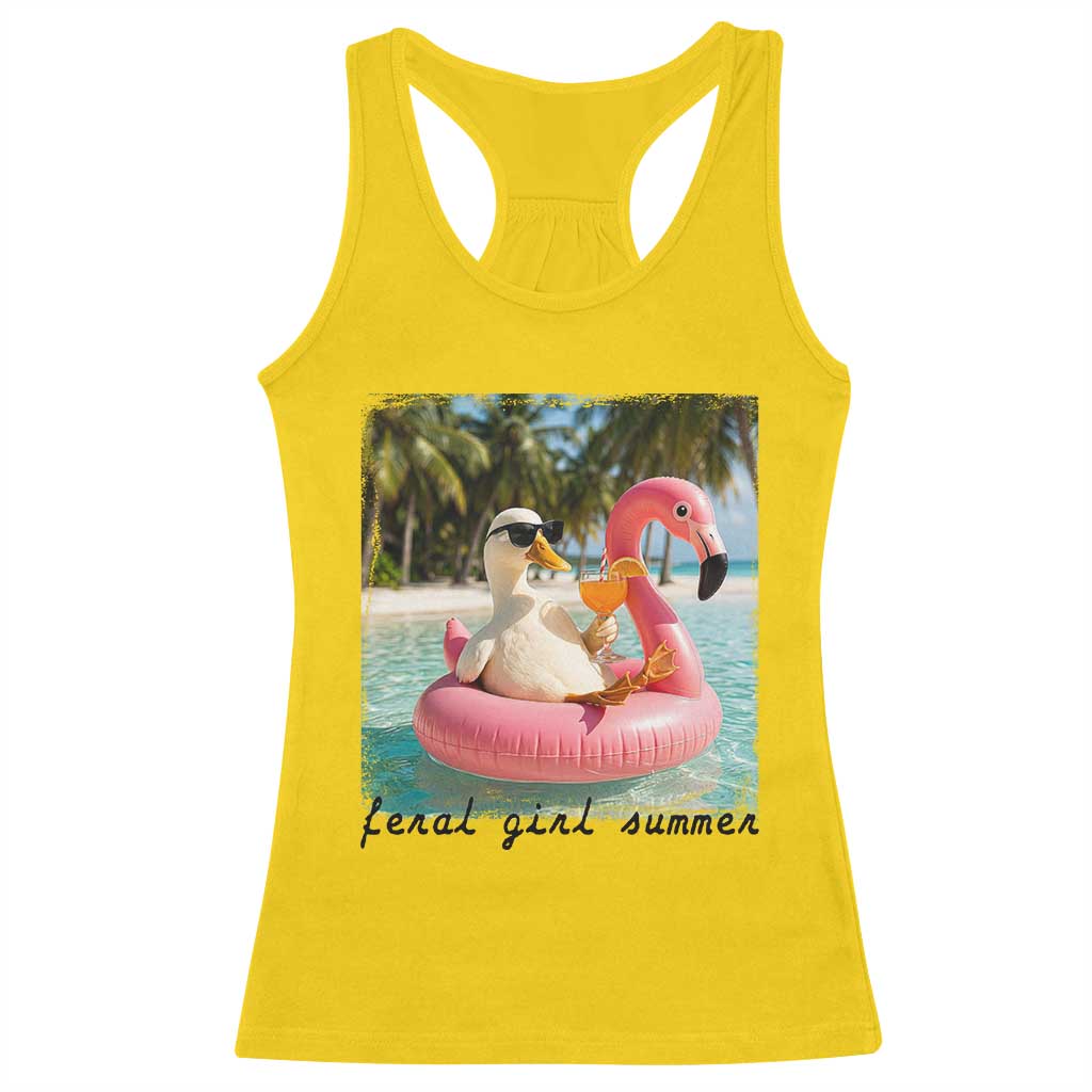 Feral Girl Summer Racerback Tank Top Silly Goose Summer Beach Meme