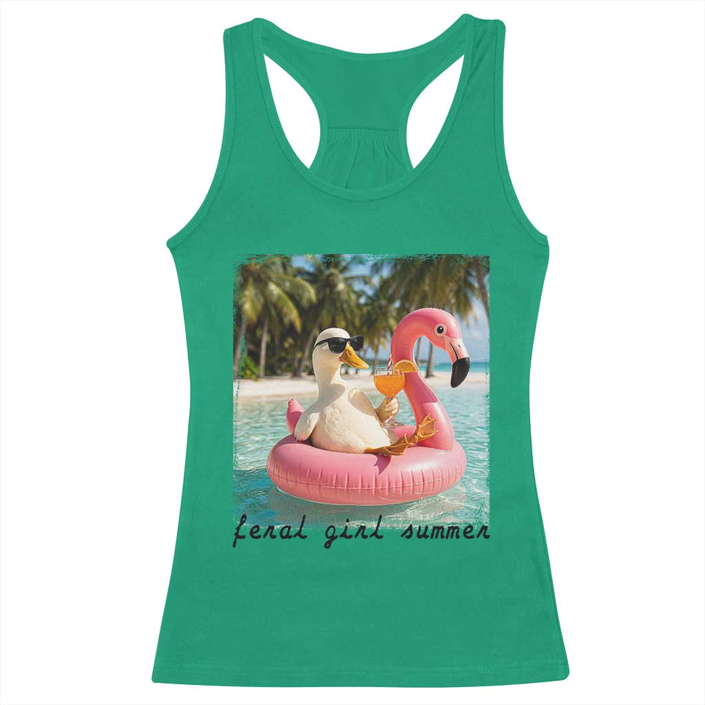 Feral Girl Summer Racerback Tank Top Silly Goose Summer Beach Meme