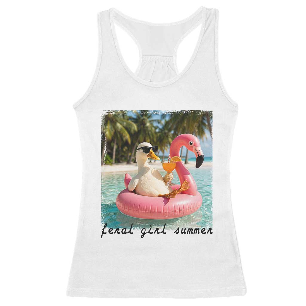 Feral Girl Summer Racerback Tank Top Silly Goose Summer Beach Meme
